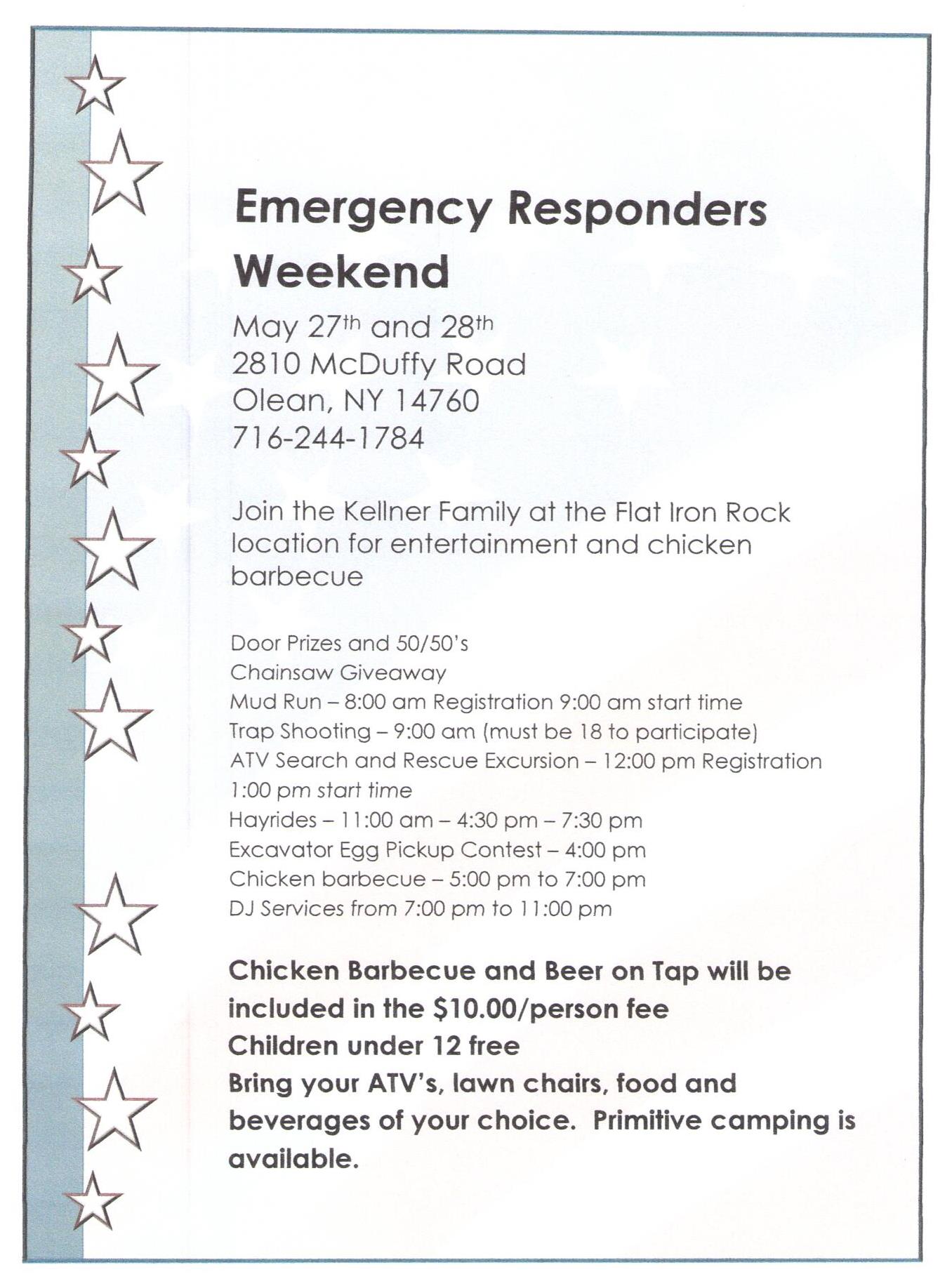 Emergency Responders Weekend 2017 flyer